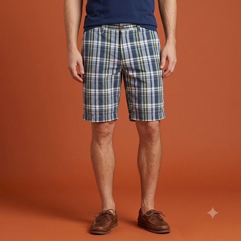 Tailor Vintage Reversible Plaid Seersucker Striped Shorts Men 34 Read